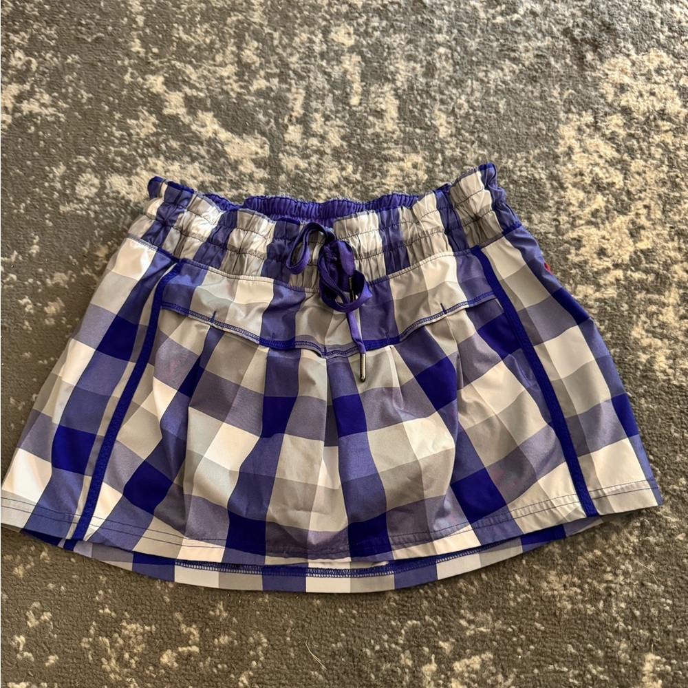 lululemon athletica Purple and White Plaid Mini Skirt